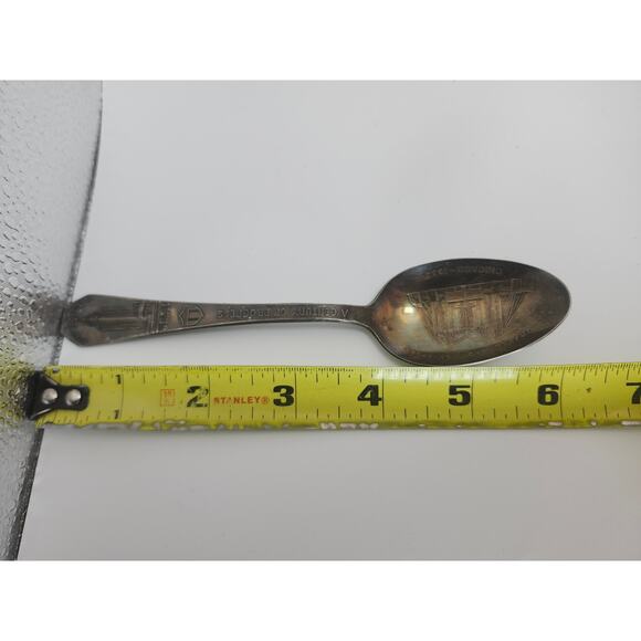 1933 Century of Progress Chicago Worlds Fair Spoon Hall of Science Silver Plate - Picture 2 of 7
